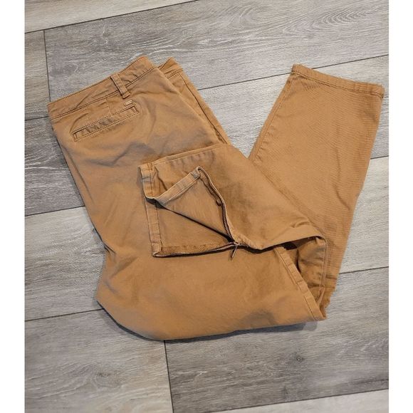 Tommy Hilfiger Ankle Zip Chino Pants Mid Rise [Brown] - Picture 2 of 5